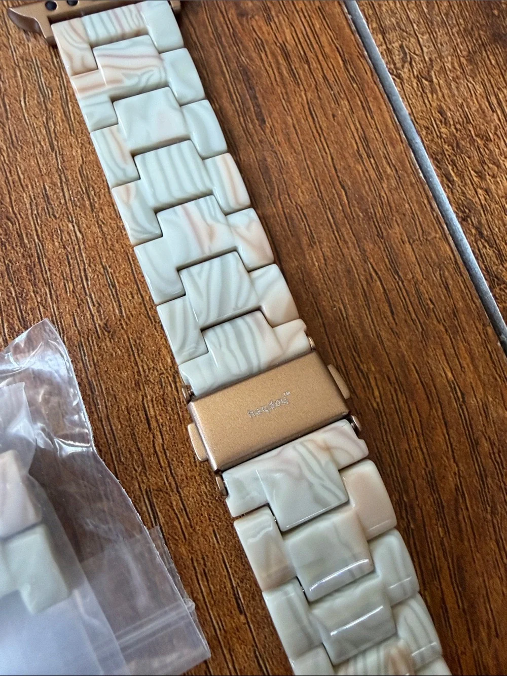 Apple Marble-Link Watch Band with Rose Gold Hardware